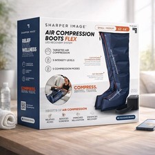 NEW Sharper Image PowerBoost Air Compression Boots Leg Massager S-M