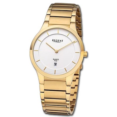 Regent Herren Armbanduhr Analog Metallarmband gold URF1347