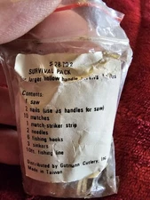 Vintage Gutmann Cutlery Survival Knife Pack For Hollow Handle