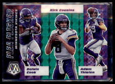 2020 Mosaic Green Prizm Flea Flicker Cook / Cousins / Thielen Vikings FF11
