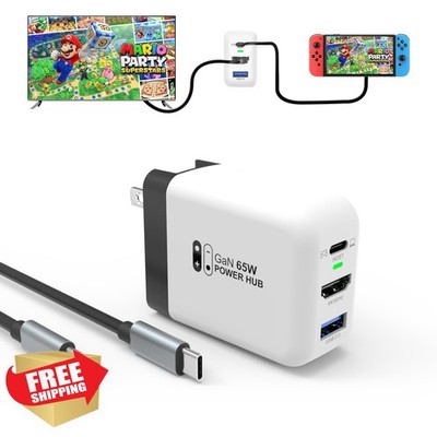 Basicolor Switch Dock Charger 65W 4K HDMI PD USB-C for Switch OLED