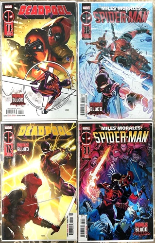 DEADPOOL 11, 12 + MILES MORALES 30, 31 - POOLS OF BLOOD FULL ARC 🔥 (4 BOOKS)