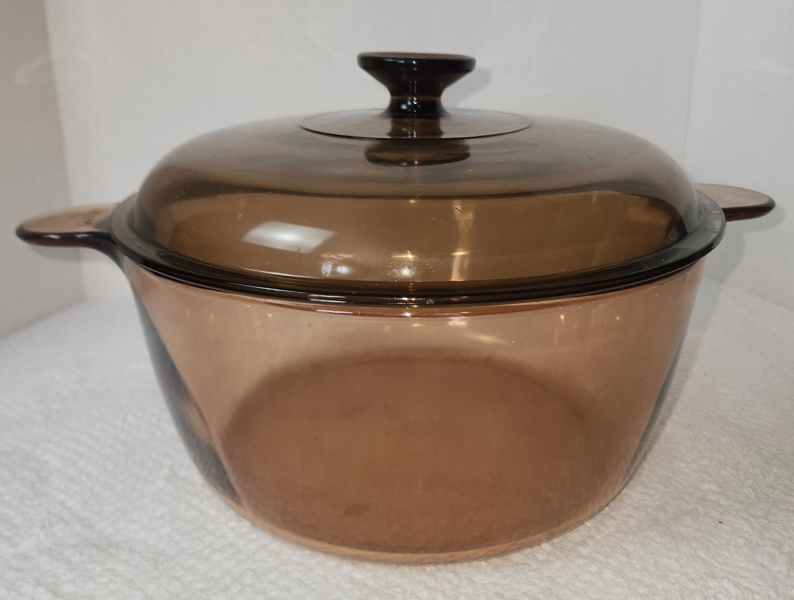 Vintage Corning USA Amber Vision Ware 4.5L Dutch Oven Stock Pot with Lid