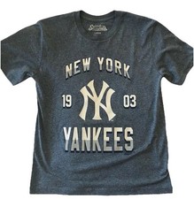 MLB New York Yankees Baseball Short Sleeve Blue Polyester Boys T-Shirt Large