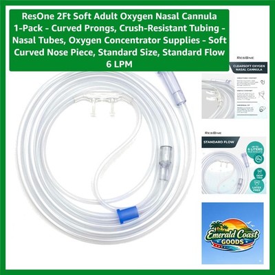 Ergonomic Soft Cannula: 2Ft Crush-Resistant Tubing for Oxygen Therapy Needs