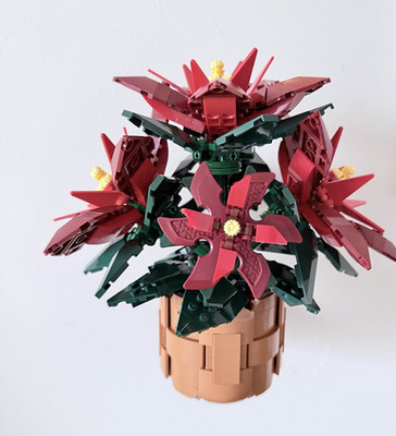 Wandhalterung für LEGO Poinsettia Weihnachtsstern 10370   unsichtbar & stabil