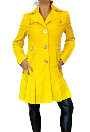 VETEMENTS Giacca trench donna Via Spiga giallo soleggiato misto cotone foderato piccolo