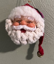 Vintage Rubber Santa Head Ornament