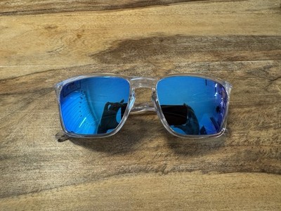 Oakley Sylas PRIZM Polarized Sonnenbrille Crystal Clear Blue Mirror Sport Eckig