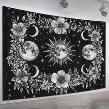 1pc Bohemian Sun and Moon Celestial Tapestry, Polyester Wall Hanging Decor for G