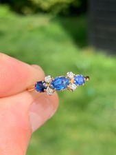 18ct gold platinum diamond sapphire ring antique B&S