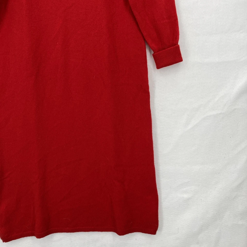 Винтажный земли конец свитер платье женщин средний красный макси водолазка ягненка шерсти Англии - Изображение 3 из 4