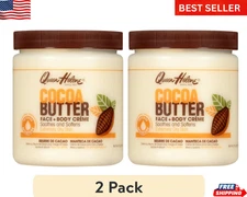 Queen Helene Cocoa Butter Crème Face & Body Lotion for Dry Skin, 15 oz(2 Pack)