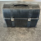Vintage Aladdin Black Plastic Dome Working Mans Lunch Box USA — photo 1