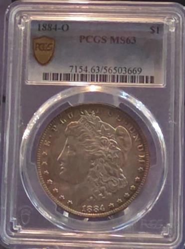 1884-O Morgan Silver $1 Dollar PCGS Gold Shield MS 63 Graded 01/2026