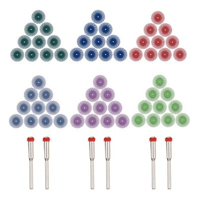Radial Bristle 1/8 shank, Green, Blue, Red, Gray Purple, Light Green