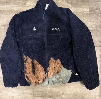 Nike ACG Men s 2026 Fleece Olympic Jacket Blue XS HQ5493 Men s XS