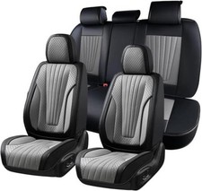 Leather Seat Covers, Car Seat Covers Full Set, Fullset YNJ-8825-Black Gray