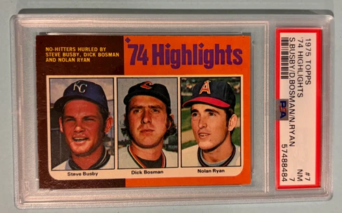 1975 Topps -  Highlights #7 No-Hitters - Nolan Ryan Graded PSA 7 (HOF