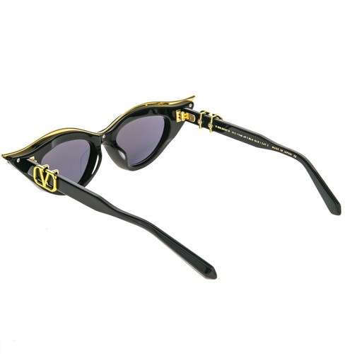 VALENTINO V GOLDCUT II VLS114 Gold Titanium Black Cat VLS 114A Fashion Sunglass - Picture 7 of 13
