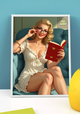 Erotic Retro Pin-Up Style Poster - Sexy AI Art - KI Kunst #59