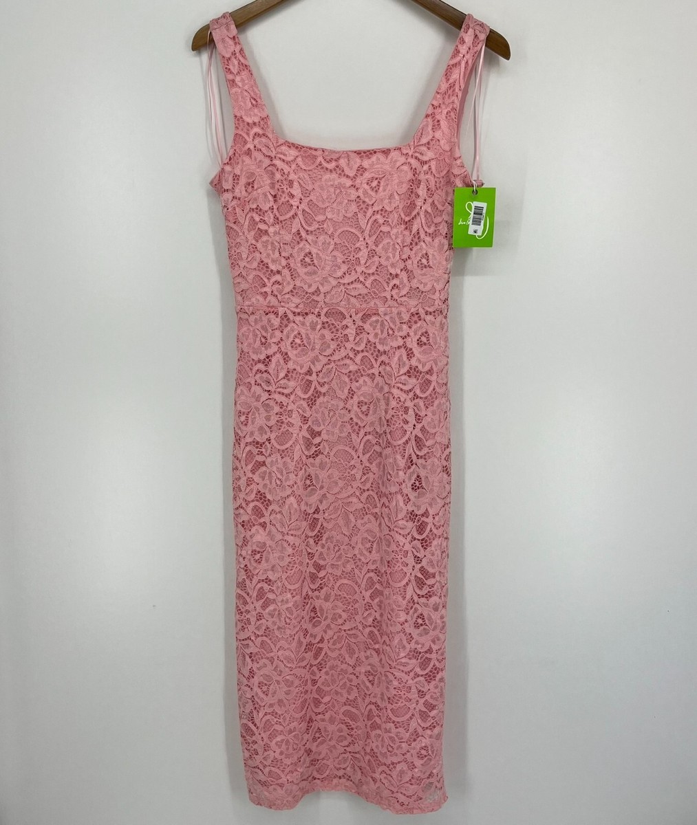 Sam Edelman Dress Women's 6 Pink Floral Lace Midi Slip Lined New NWT | eBay