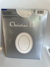 Vtg CHRISTIAN DIOR-Diorissimo 4533 Ultrasheer Control Top Pantyhose White Sz 4