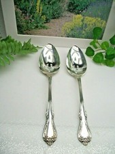 Oneida Wm A. Rogers CHALICE Harmony Silverplate Pierced Serving Spoons 1958