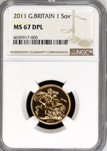 2011 Gold Sovereign, NGC MS67 DPL Great Britain UK Uncirculated Coin