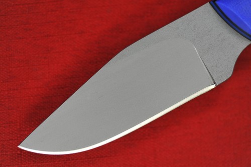 Dylan Fletcher TS4 Neck Knife .16" Saber Ground Blasted Blade, Blue G10 Handle - Picture 4 of 15