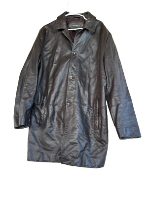 Banana Republic Mens Heavy 100% Leather Jacket Size XL Black | eBay