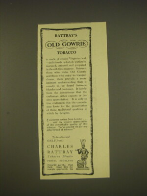 1955 Charles Rattray's Old Gowrie Tobacco Ad - Rattray's Old Gowrie Tobacco