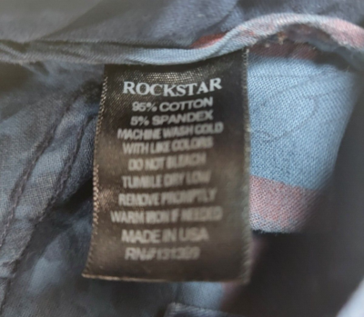 送料2 ROCKSTAR SUSHI Faded Blue Moto Cargo Pants Jeans Mens Size 40