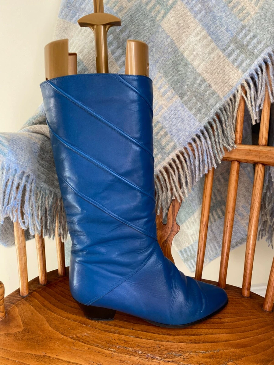 Royal blue leather clearance boots