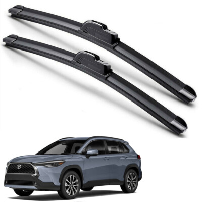 For 2022-2026 Toyota Corolla Cross Windshield Wiper Blade J-HOOK Hybrid Silicone