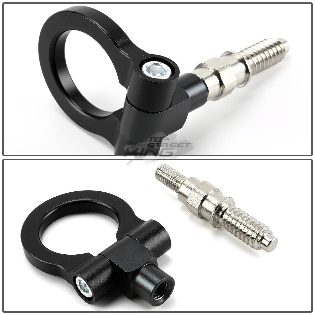 FOR BMW E46 E30 E36 E90 E92 ALUMINUM BLACK FRONT/REAR TRAILER/HITCH TOW