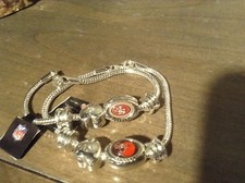 BROWNS 49RS NFL Jewelry Charm Dangle Bracelet NEW SILVER NFL BRACELETS NWT 