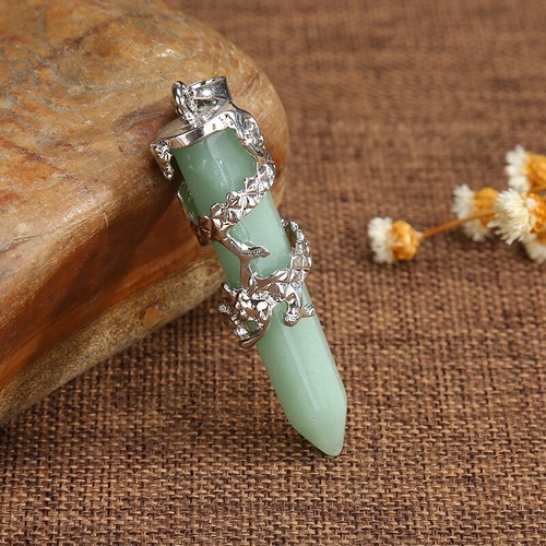 Collar de piedras preciosas colgante de punto de curación de cristal de cuarzo - Imagen 18 de 18