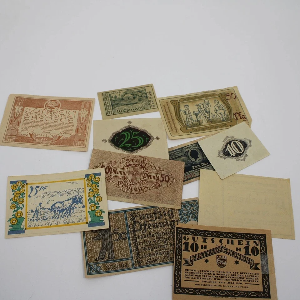 Group of 11 - 1919 to 1921 German Weimar Republic Notgeld Notes - Image 2 of 4