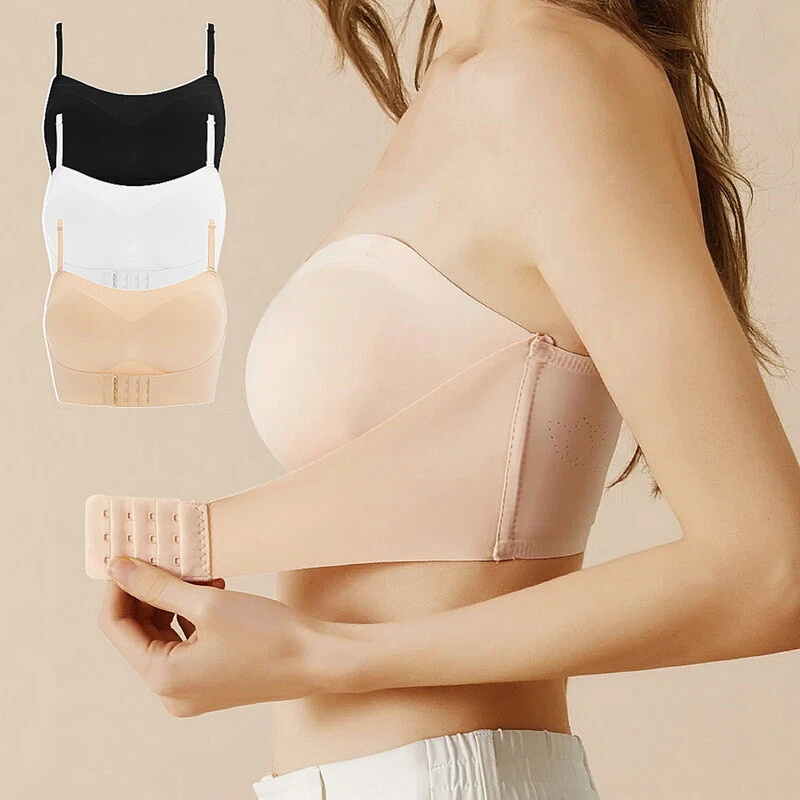 Strapless front sales buckle lift bra