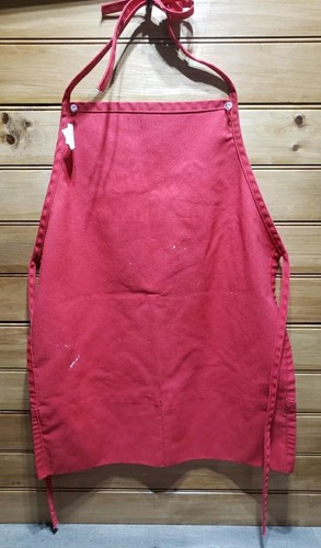 Vtg Deering Ice Cream Red Service Apron White Logo 2 Front Pockets Pre-owned - Picture 4 of 12