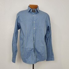 Polo Ralph Lauren Blue/Green Cotton Collared Button Down Long Sleeve Shirt Sz 17