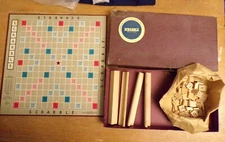 VTG Scrabble Crossword Board Game @1948-1953 Selchow & Righter Co. Made in USA