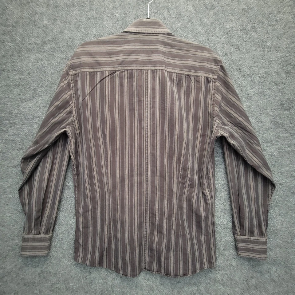 Vintage Dolce & Gabbana Shirt Mens 16 Black Striped Button Up Long Sleeve - Image 2 of 4