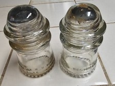Hemingray Clear Insulator No 9 Made In USA Lot of 2 New Old Stock 9-47 4-52