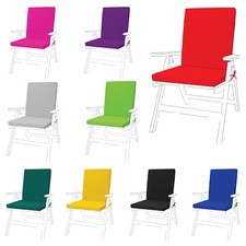 Outdoor Highback Chair Seat Pads Garden Chair Cushion with Ties Water-Resistant