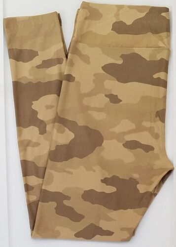 TC LuLaRoe Tall & Curvy Leggings Camo Camouflage Brown Tan NWT Q41 - Picture 1 of 6