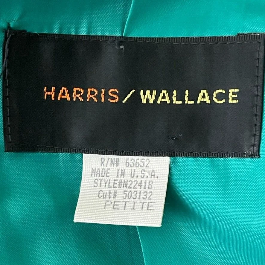 Vtg Harris Wallace Plaid Blazer Jacket Small Petite Padded Shoulder Lined - Image 4 of 4