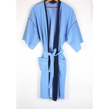 1980's Sears The Men's Store Men's Blue Navy Velvet One Size Fits Most Bath Robe