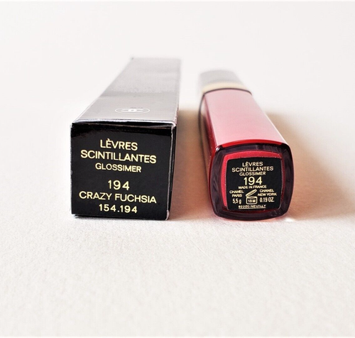 CHANEL Glossimer Lèvres Scintillantes Lip Gloss 194 CRAZY FUCHSIA - Picture 2 of 2